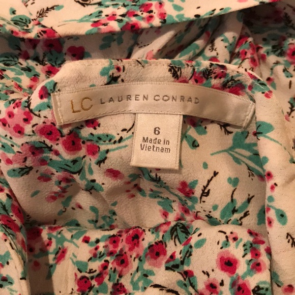LC Lauren Conrad Ivory Floral Mini Dress 6 - Picture 5 of 5